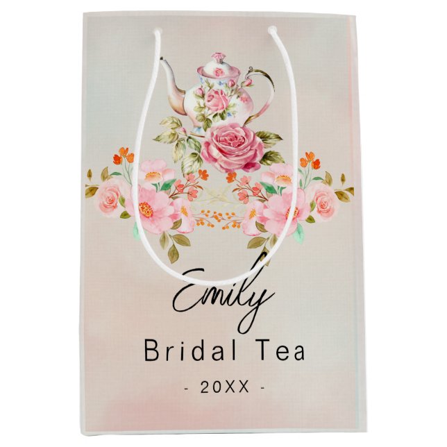 Bridal Shower Gift Bag – Tea Party Theme (Front)
