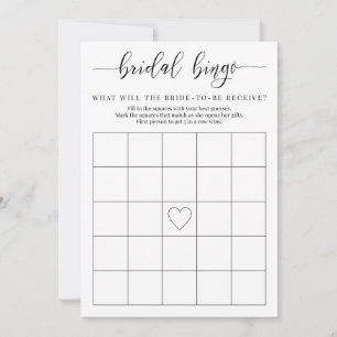 Bridal Shower Gift Bingo Game Card