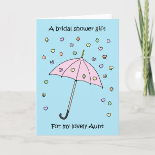 Bridal Shower Gift for Aunt Umbrella and Confetti. Invitation
