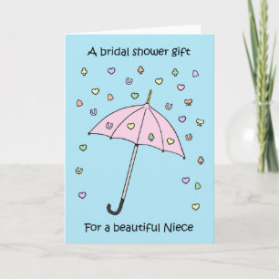 Bridal Shower Gift for Niece Umbrella and Confetti Invitation