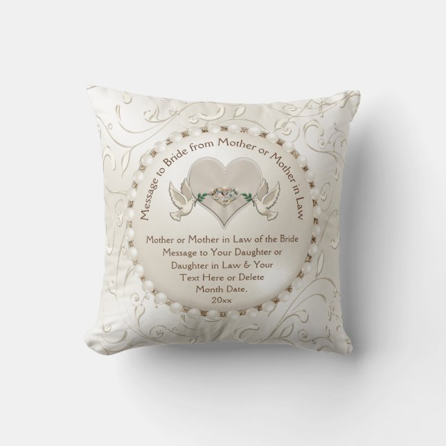 Bridal Shower Gifts from Mother of the Groom Cushion (Front)