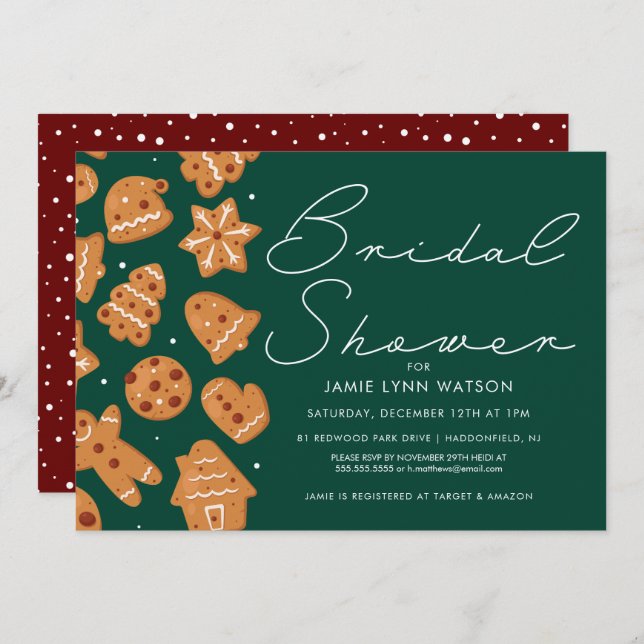 BRIDAL SHOWER | Gingerbread Cookies Invitation (Front/Back)