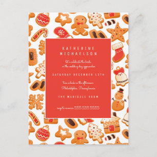 BRIDAL SHOWER Gingerbread Cookies Invitation Postcard