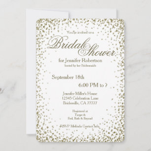 Bridal Shower Gold Confetti Invitation