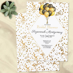Bridal Shower Gold Confetti Streamers Template