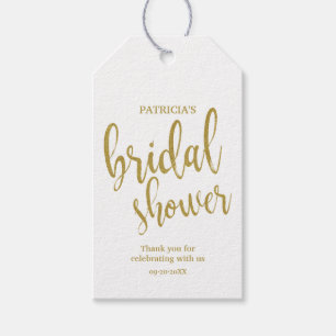 Bridal Shower Gold Glitter Thank You Gift Tags