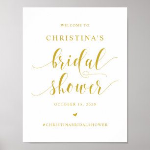 Bridal Shower, Gold Modern wedding font Poster