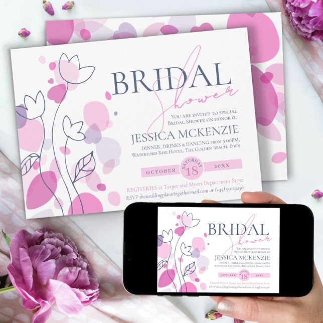 Bridal Shower graphic modern flower petals Invitation (Creator Uploaded)