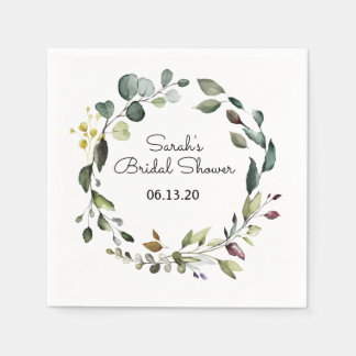 Bridal Shower Green Vine Napkin Wreath