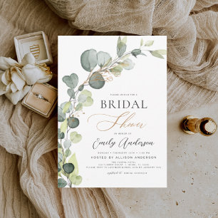 Bridal Shower Greenery Eucalyptus Succulent Invitation
