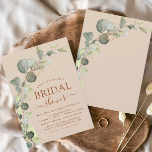 Bridal Shower Greenery Eucalyptus Terracotta Invitation