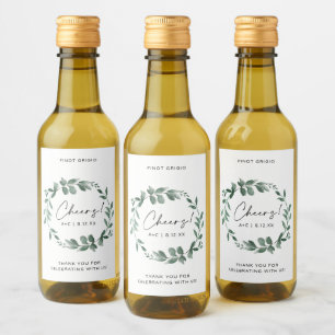 Bridal Shower Greenery Wreath Wedding Shower Wine Label