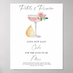 Bridal Shower Guess How Many Corks Poster