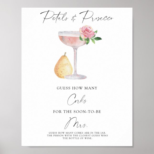 Bridal Shower Guess How Many Corks Poster (Front)