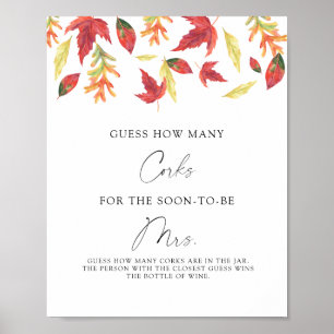 Bridal Shower Guess How Many Corks Poster