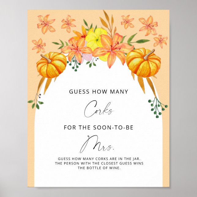 Bridal Shower Guess How Many Corks Poster (Front)