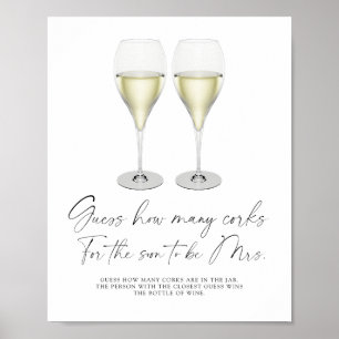 Bridal Shower Guess How Many Corks Poster