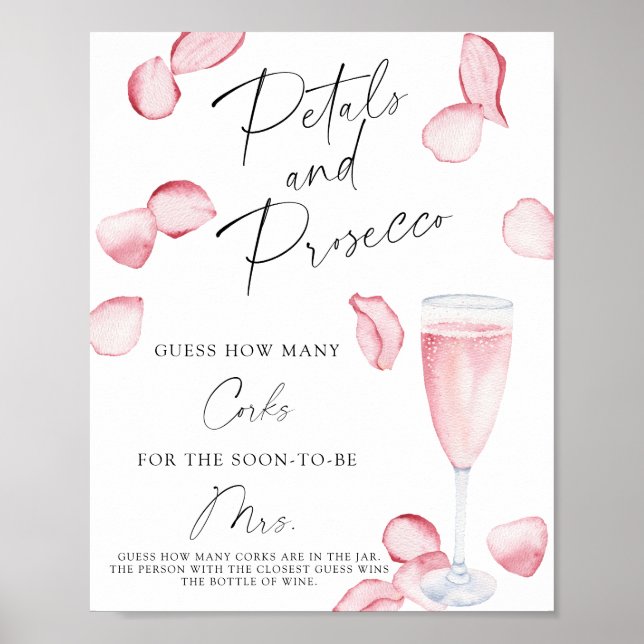 Bridal Shower Guess How Many Corks Poster (Front)