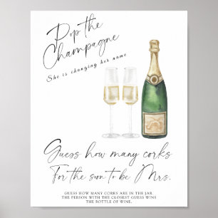Bridal Shower Guess How Many Corks Poster