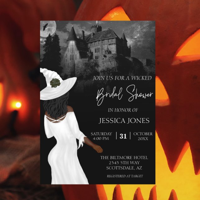Bridal Shower Halloween African American  Invitation (Creator Uploaded)