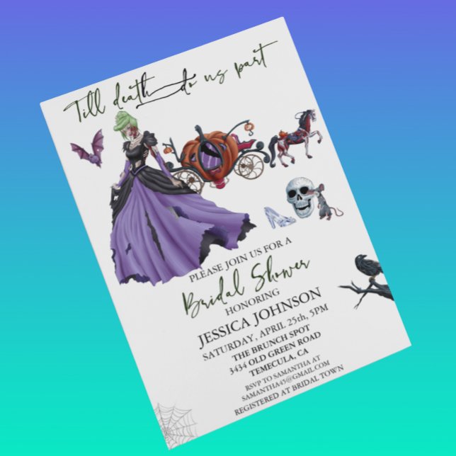  Bridal Shower Halloween Zombie Bride Princess  In Invitation (Creator Uploaded)