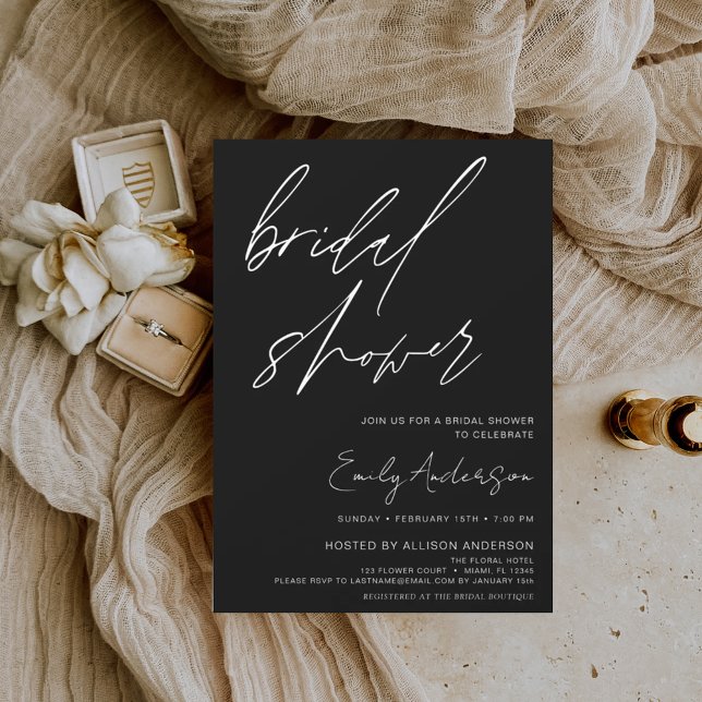 Bridal Shower Handwritten Script Minimalist Invitation (Creator Uploaded)