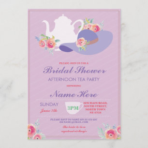 Bridal Shower Hat Bachelorette Tea Party Invite