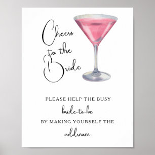  Bridal shower Help the busy bride Address Poster