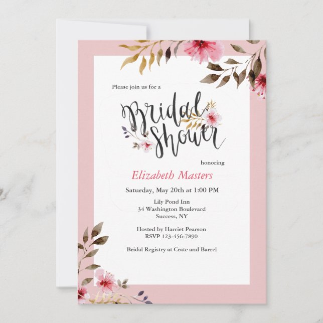 Bridal Shower Hibiscus Invitation (Front)