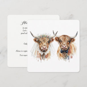 Bridal Shower Highland Cows in Watercolor Invitation