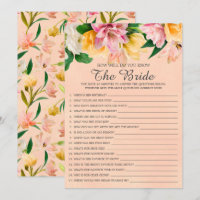 Bridal Shower How Well Do You Know The Bride Game