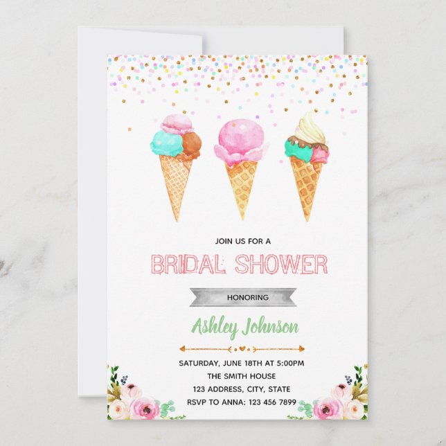 Bridal shower ice cream invitation (Front)