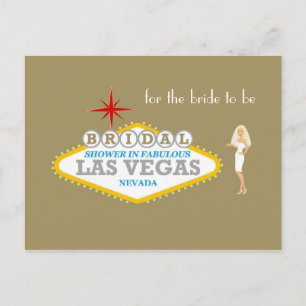 BRIDAL SHOWER IN FABULOUS LAS VEGAS for the bride  Invitation Postcard