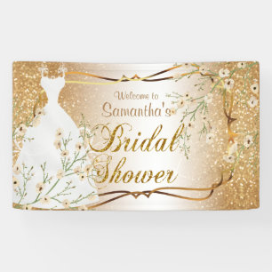 Bridal Shower in Gold Glitter 2 Banner