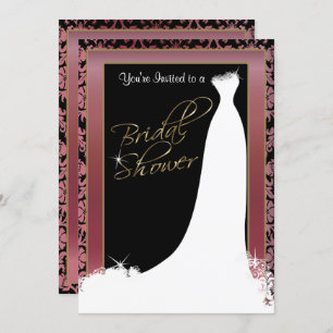 Bridal Shower in Metallic Gold & Rose Invitation