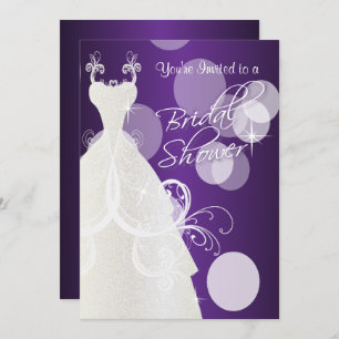 Bridal Shower in Metallic Purple Invitation