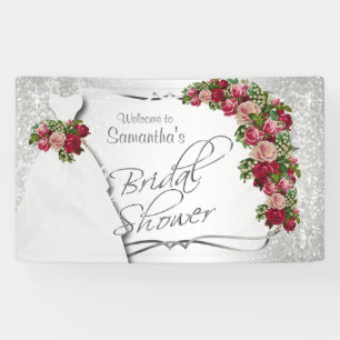 Bridal Shower in White Glitter 2 Banner