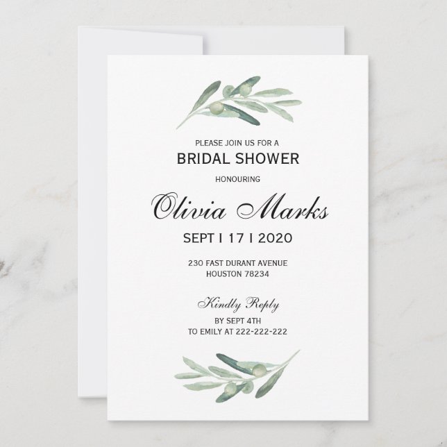 Bridal Shower Invitation (Front)