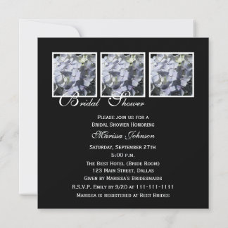 Bridal Shower Invitation -- Blue Hydrangeas
