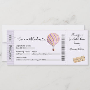Bridal Shower Invitation, Boarding Pass Invite
