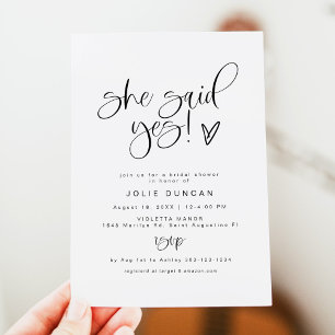 Bridal Shower Invitation, Boho She Said Yes Invitation