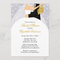 Bridal Shower Invitation Bride Groom Silver Bling