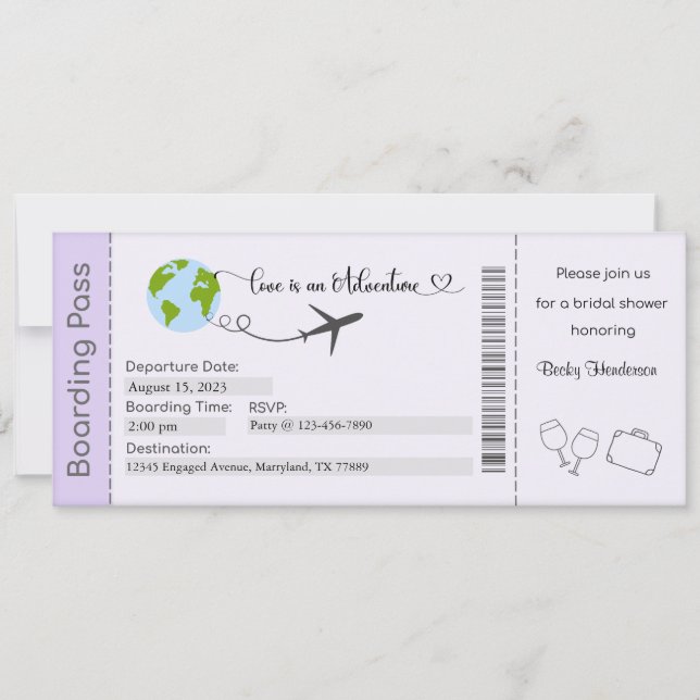 Bridal Shower Invitation, Bride to Be Invitation (Front)