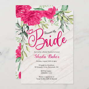 Bridal Shower Invitation - Bright Pink Floral