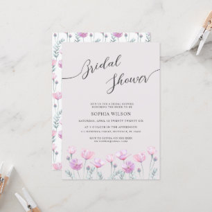 Bridal Shower Invitation delicate flowers.
