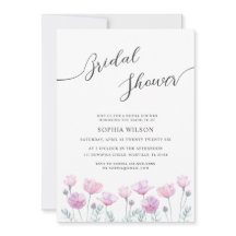 Bridal Shower Invitation delicate flowers.