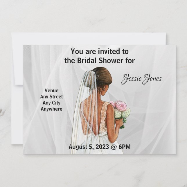 Bridal Shower invitation. Editable text and image  Invitation (Front)