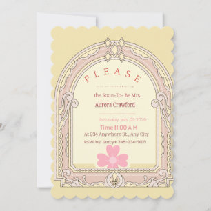 Bridal Shower Invitation   Elegant Pink Flower.
