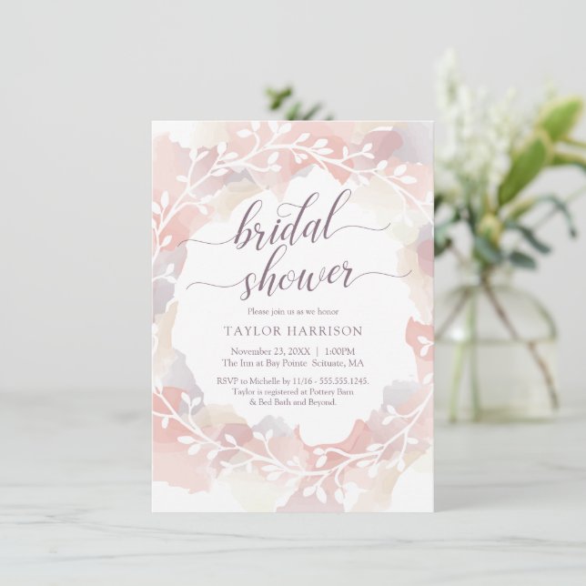 Bridal Shower Invitation - Fall, Custom, Elegant (Standing Front)