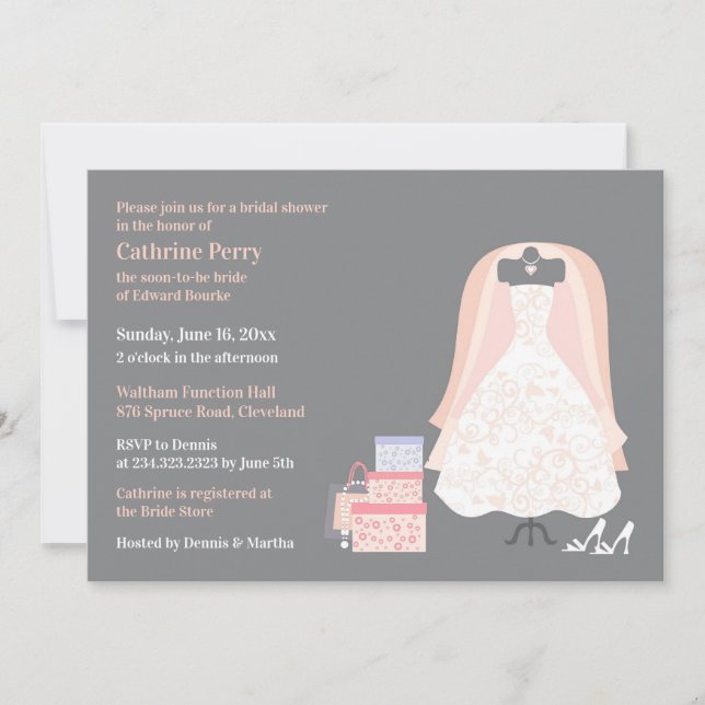 Bridal Shower Invitation Flat Card Invitation (Front)
